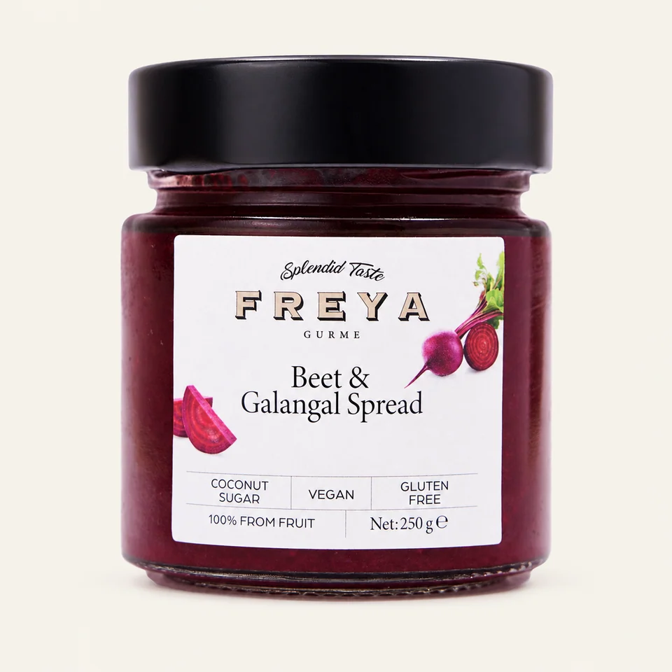 Freya Beet & Galangal Spread — English label