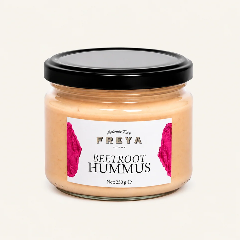 Freya Beet Hummus — English label