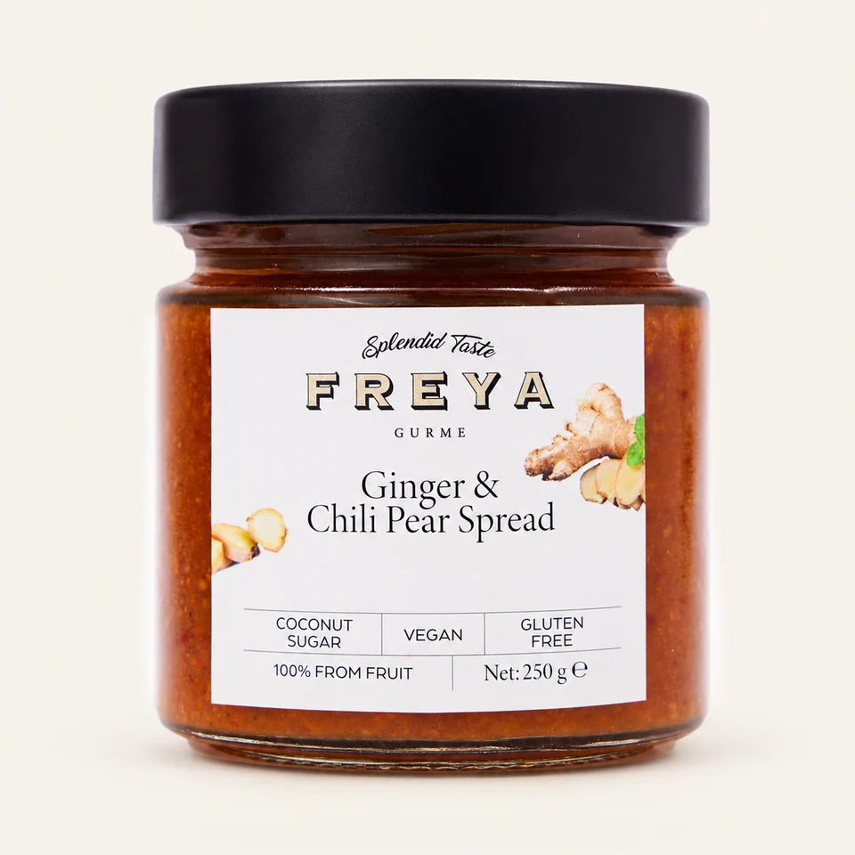 Freya Ginger & Spiced Pear Spread — English label