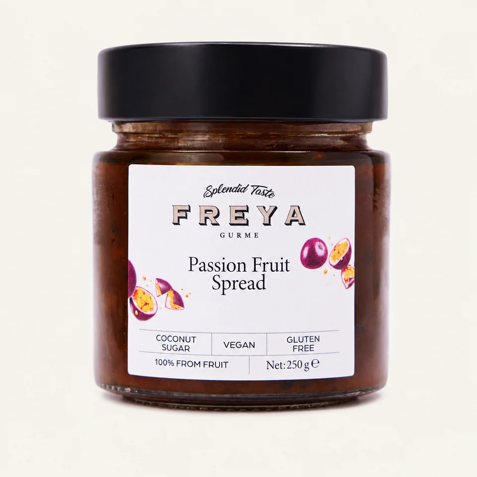 Freya Passion Fruit Spread — English label