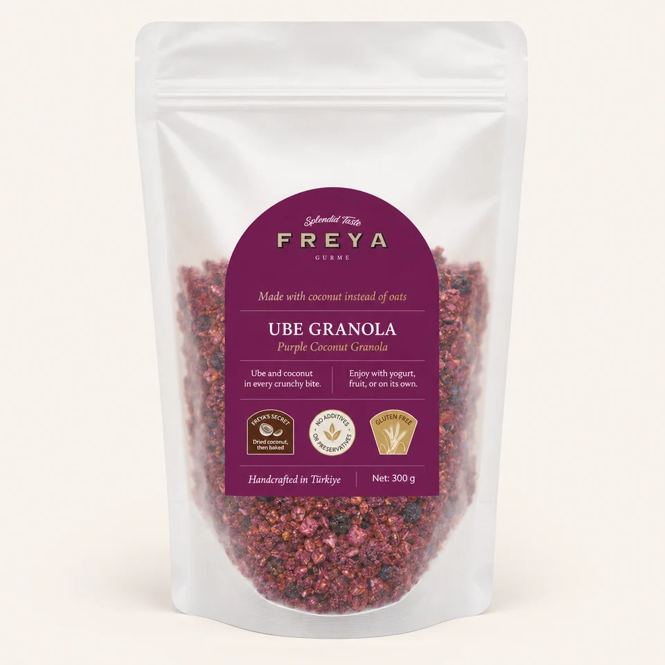 Freya Ube Granola — English label